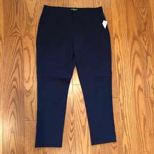 Navy Blue Cropped Dressy Trouser